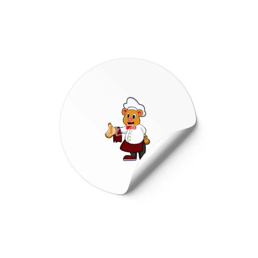 Bear as Cook with a Chef's hat Etiket