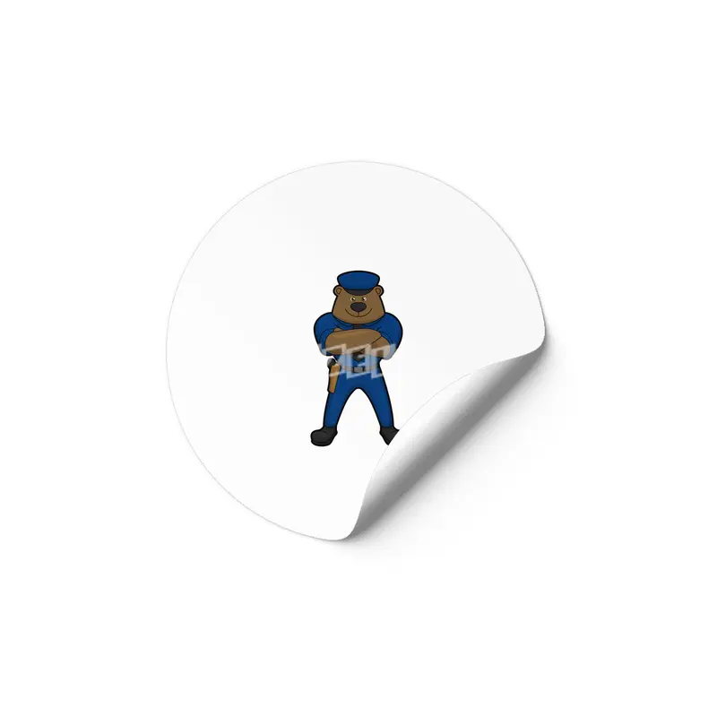 Bear as Police officer with Gun Etiket