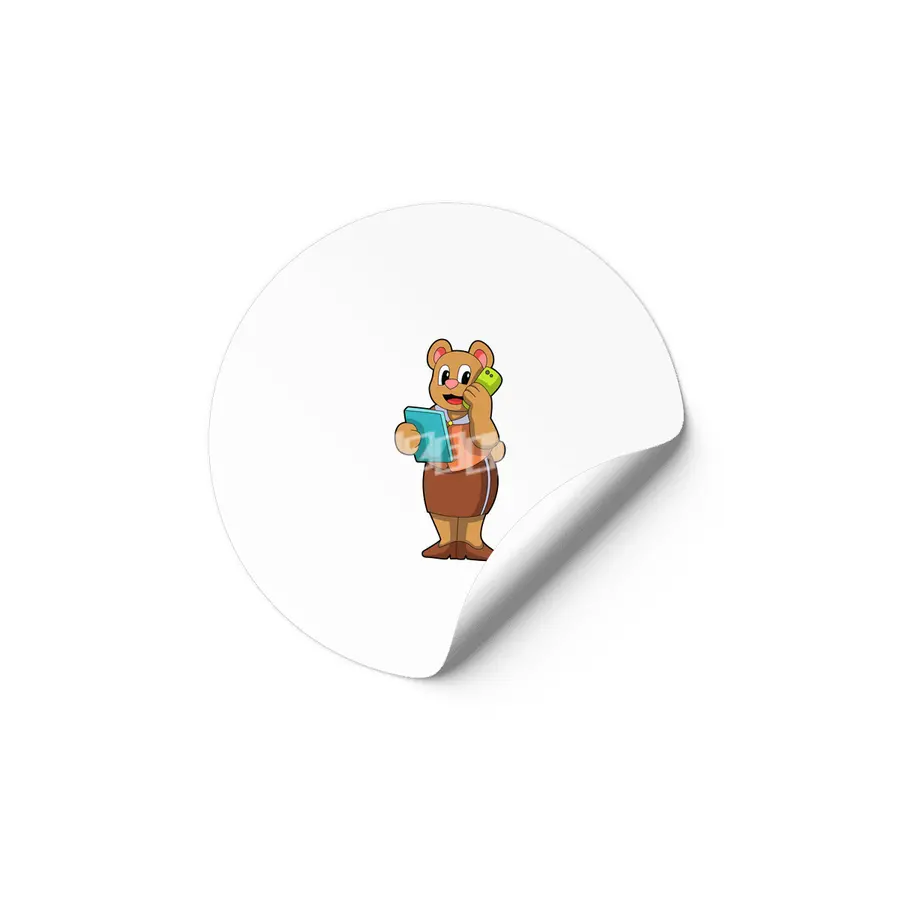 Bear as Secretary at Call with Phone Etiket