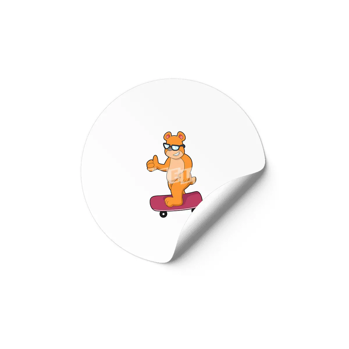 Bear as Skater with Skateboard Etiket
