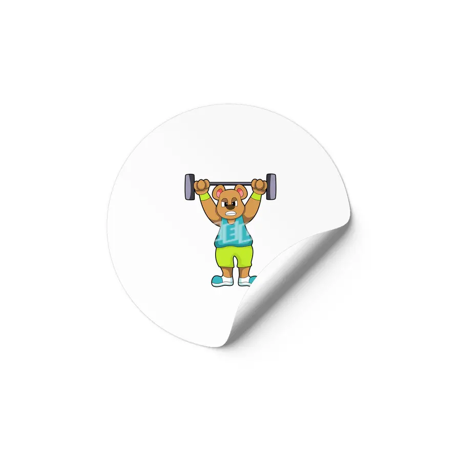 Bear at Bodybuilding with Barbell Etiket