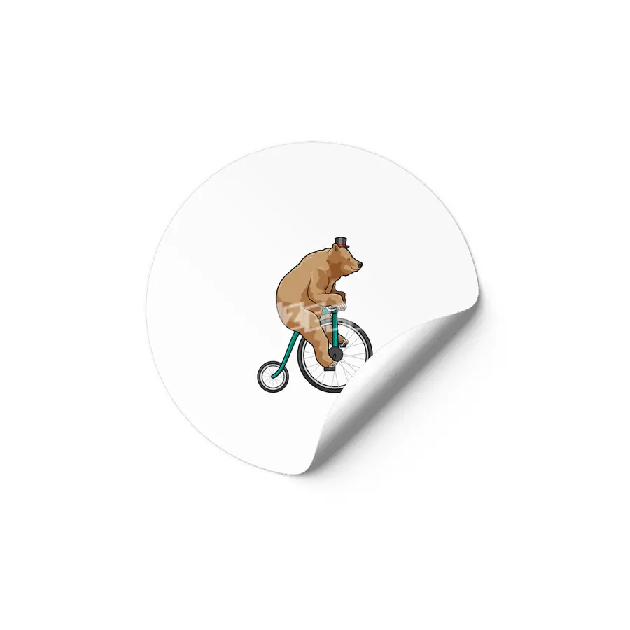 Bear at Circus with Bicycle Etiket