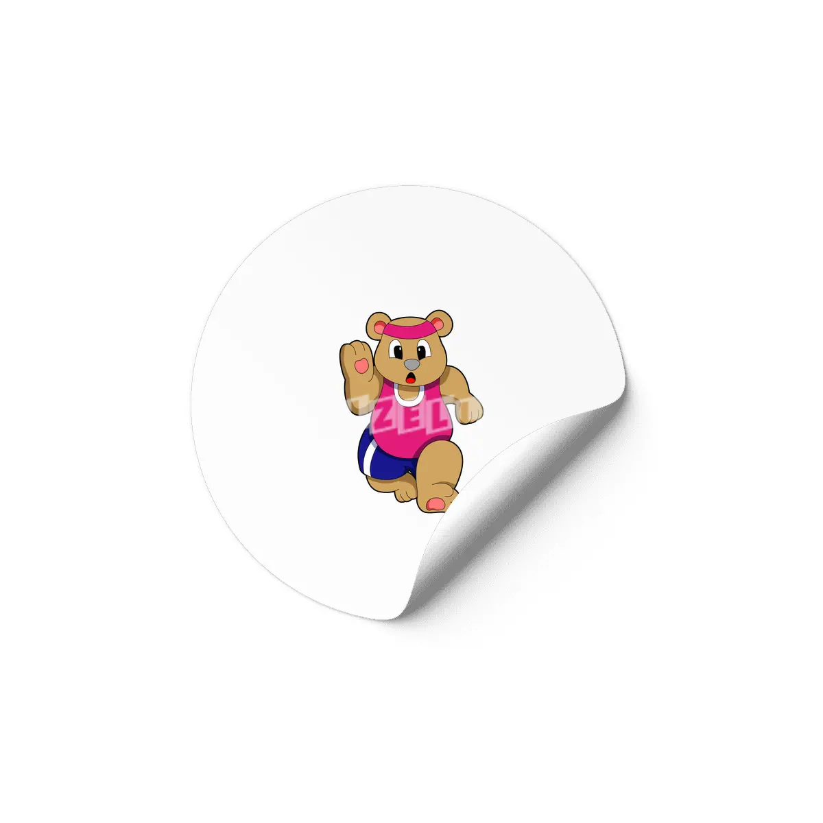 Bear at Fitness - Jogging with Headband Etiket