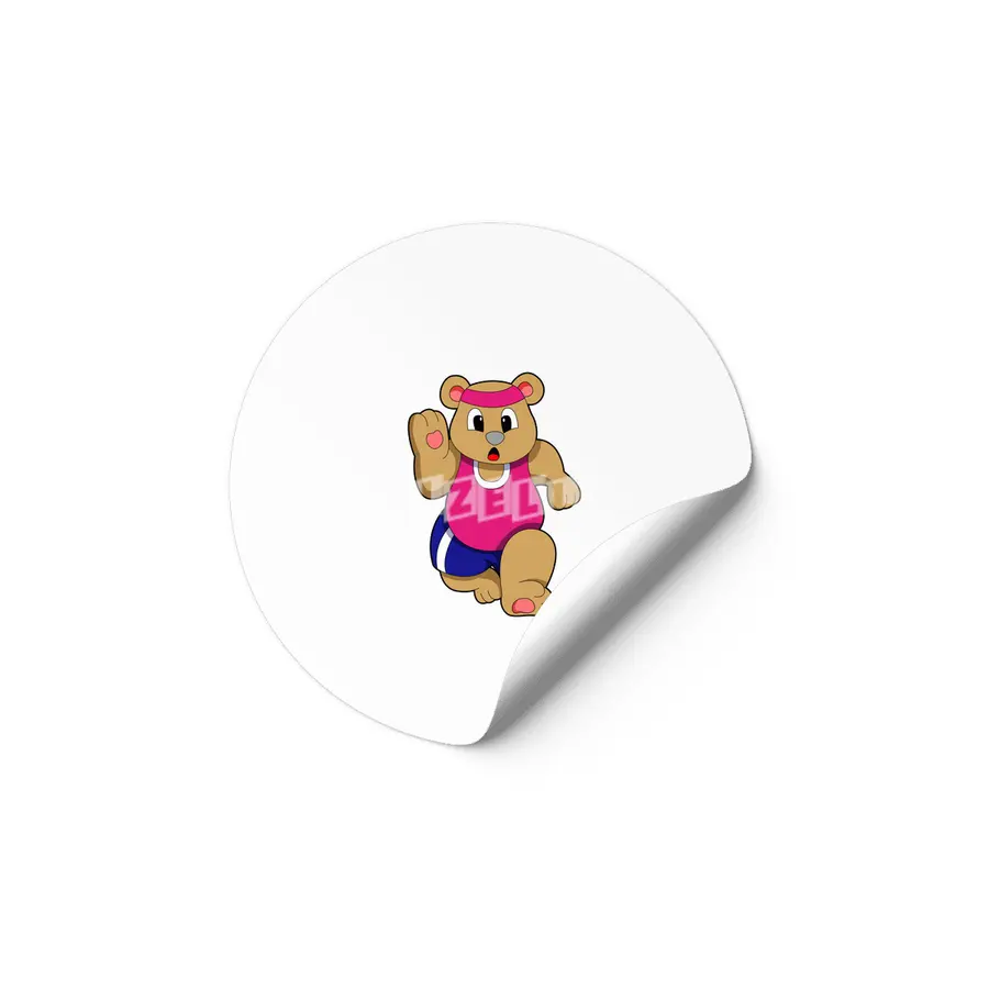 Bear at Fitness - Jogging with Headband Etiket