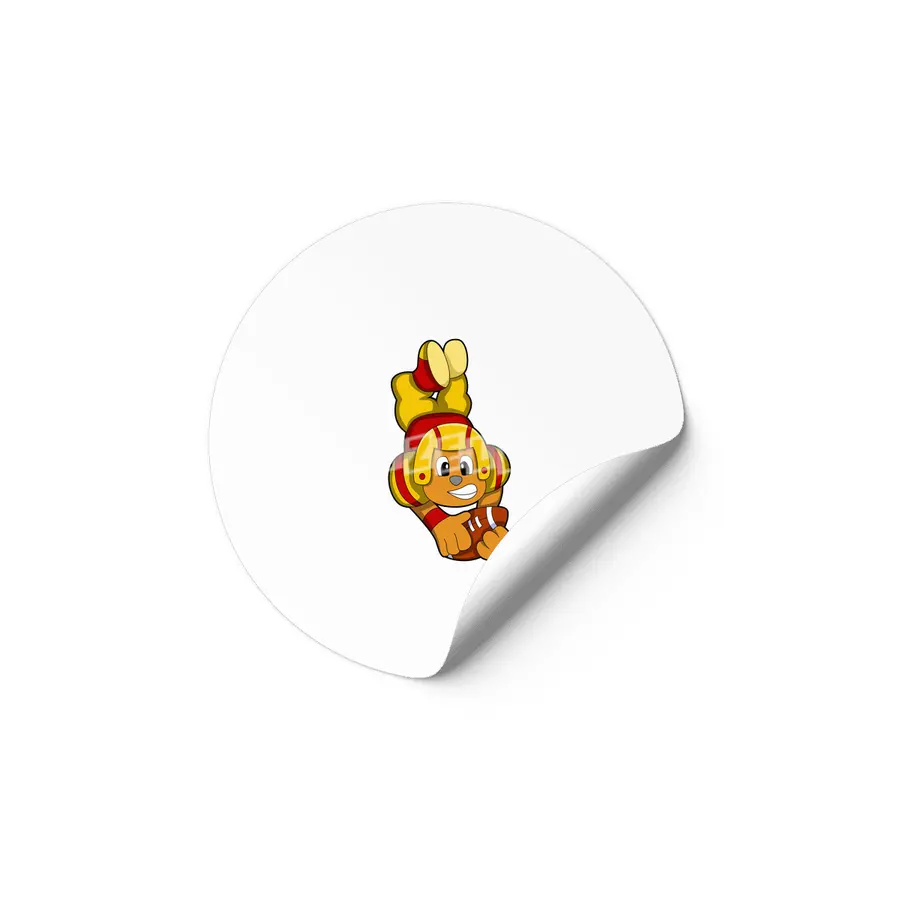 Bear at Sports with Football & Helmet Etiket