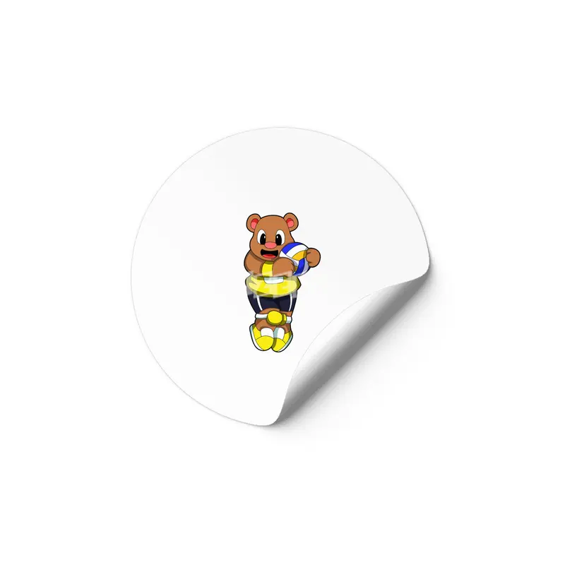Bear at Sports with Volleyball Etiket