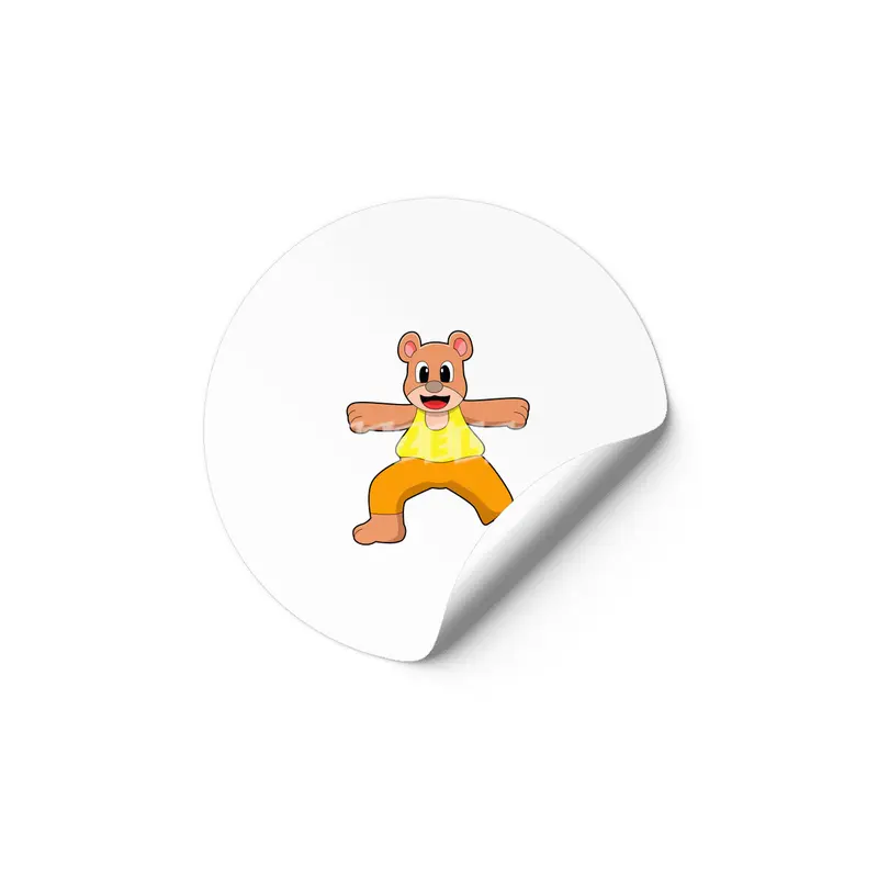 Bear at Yoga in Standing Etiket