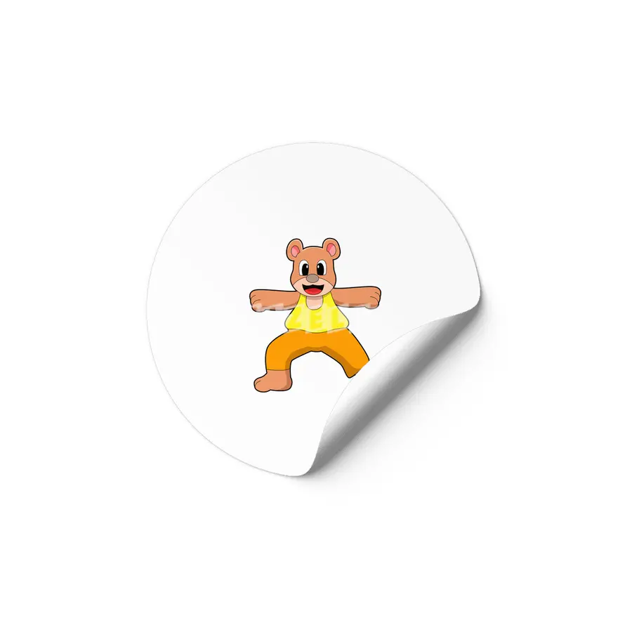 Bear at Yoga in Standing Etiket