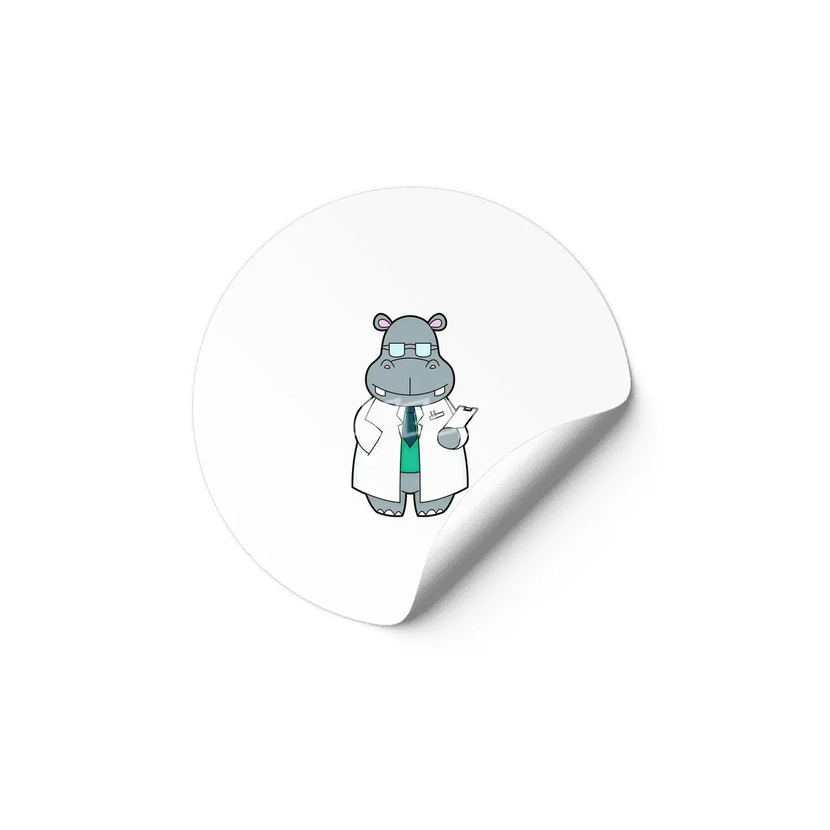Hippo as Doctor with Smock Etiket