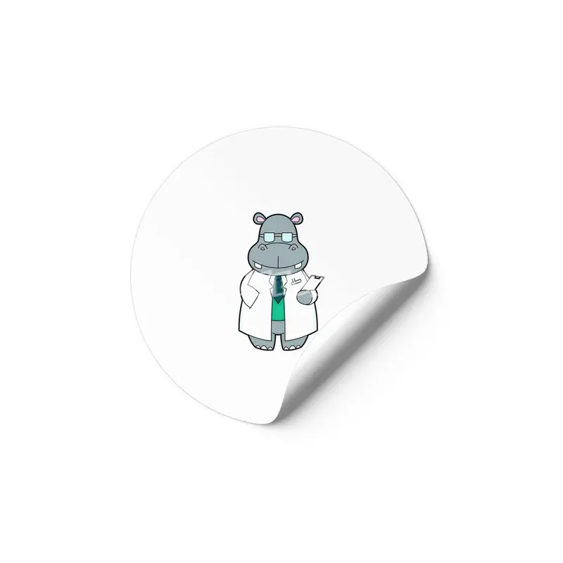 Hippo as Doctor with Smock Etiket