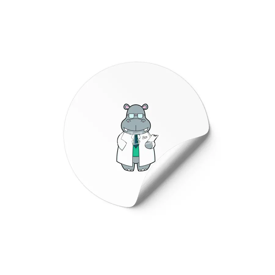Hippo as Doctor with Smock Etiket