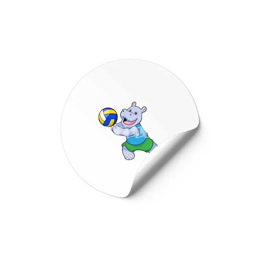 Hippo as Volleyball player with Volleyball Etiket