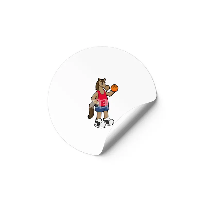 Horse as Basketball player with Basketball Etiket