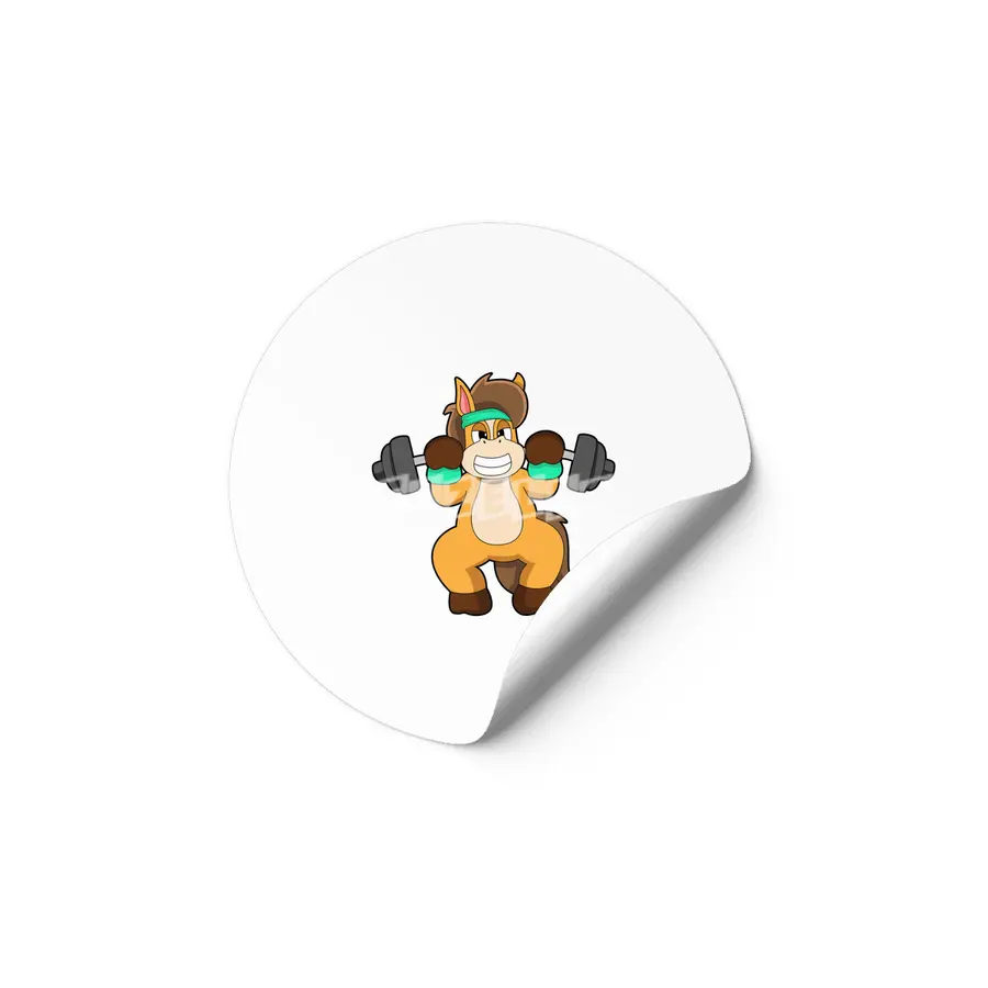 Horse as Bodybuilder with Barbell Etiket