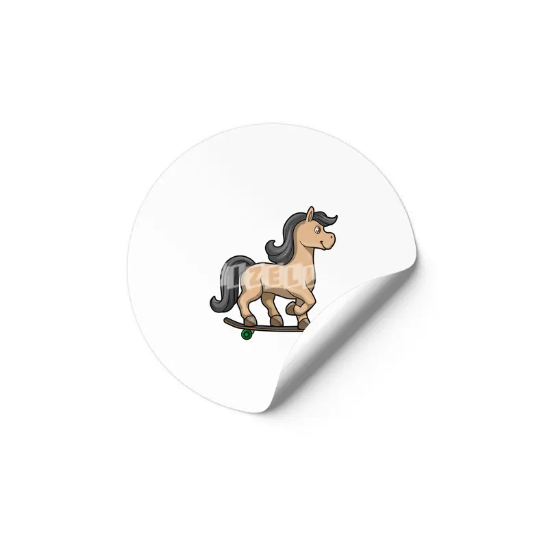 Horse as Skater with Skateboard Etiket