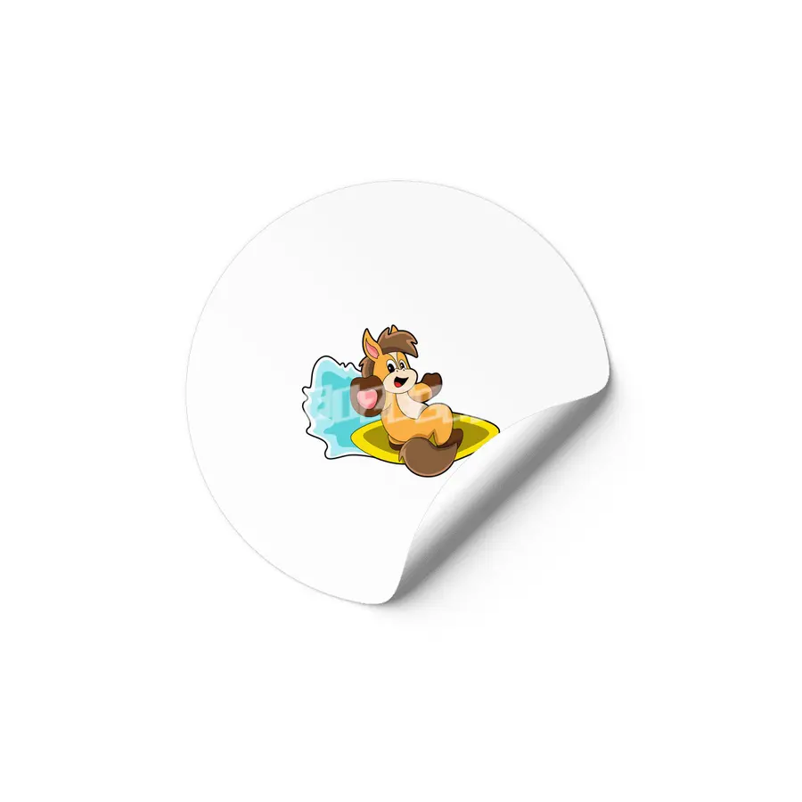Horse as Surfer with Surfboard Etiket