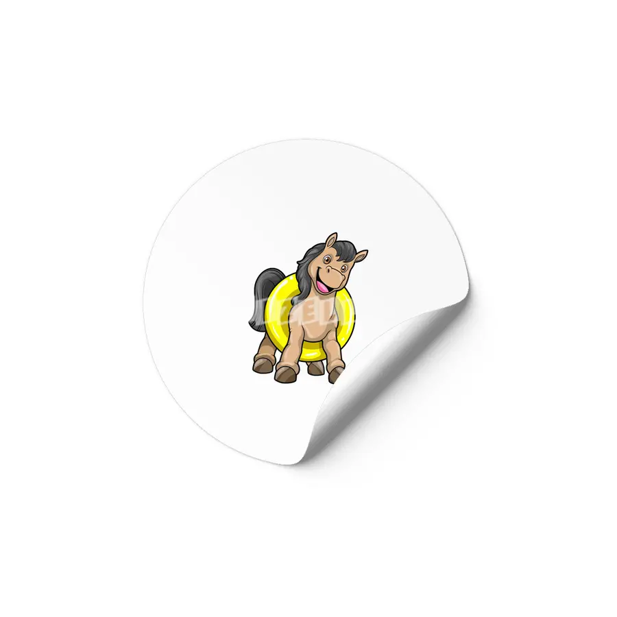 Horse at Beach with Swim ring Etiket