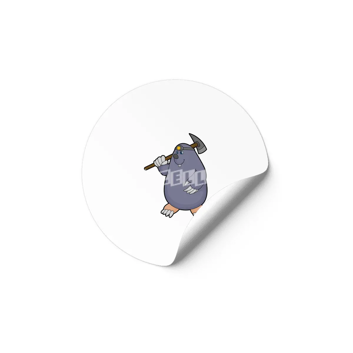 Mole as Farmer with Pickaxe & Spotlight Etiket