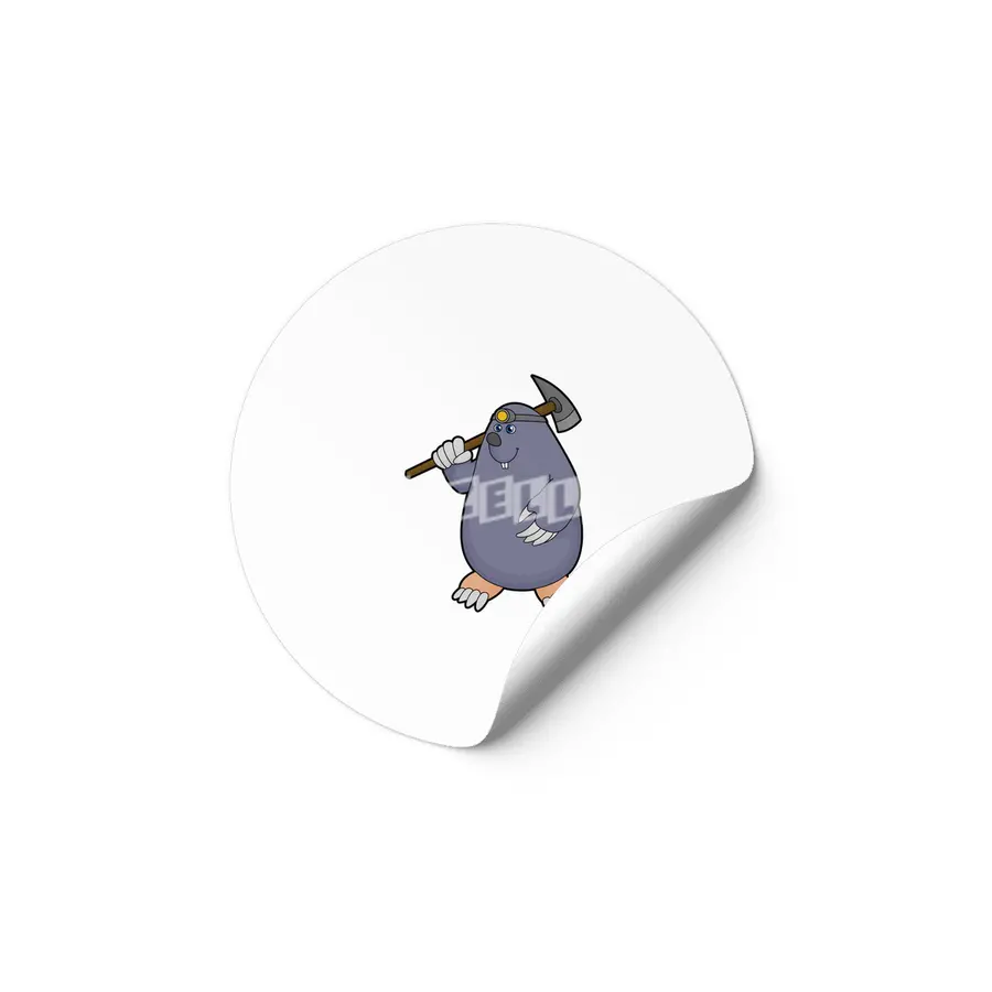 Mole as Farmer with Pickaxe & Spotlight Etiket