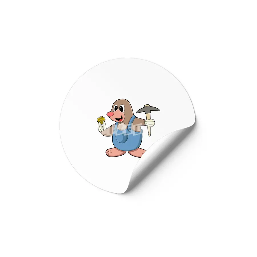 Mole as Miner with Gold Etiket