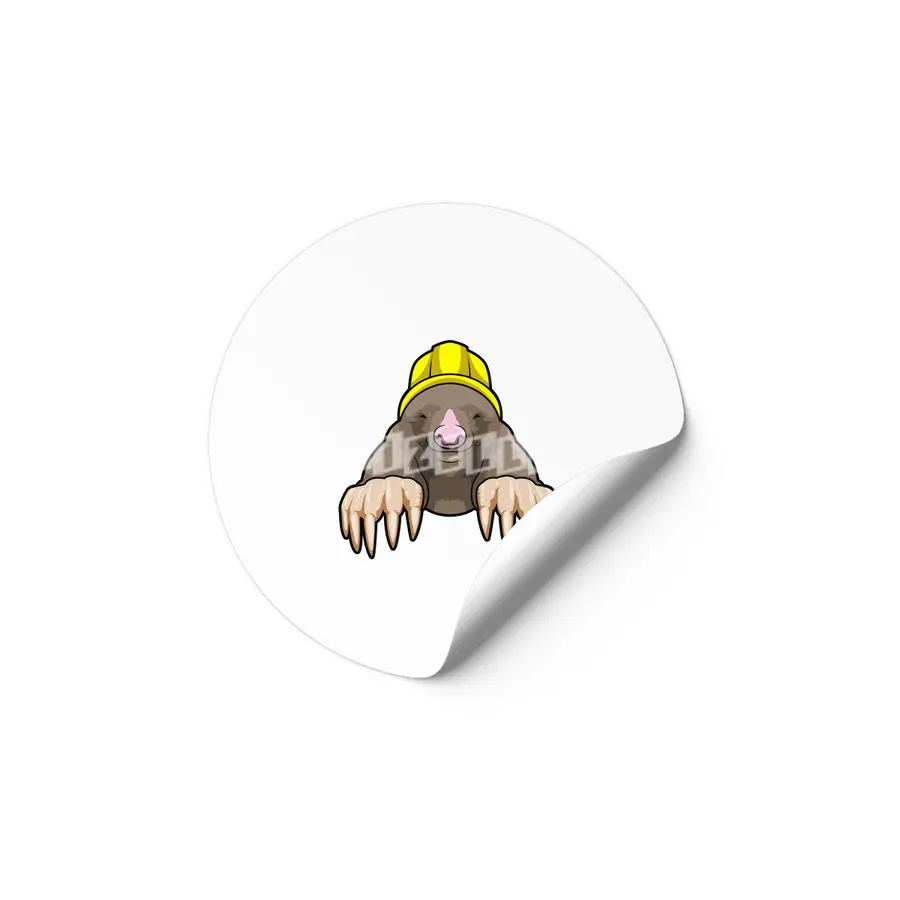 Mole as Miner with Helmet Etiket