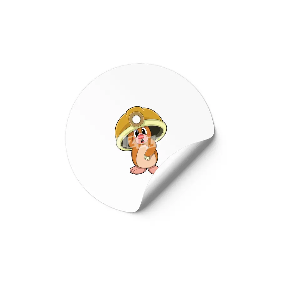 Mole as Miner with Helmet Etiket