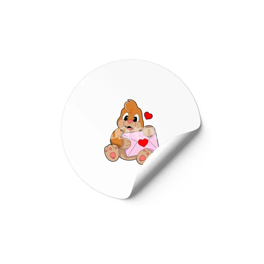 Mole with Heart Envelope Etiket