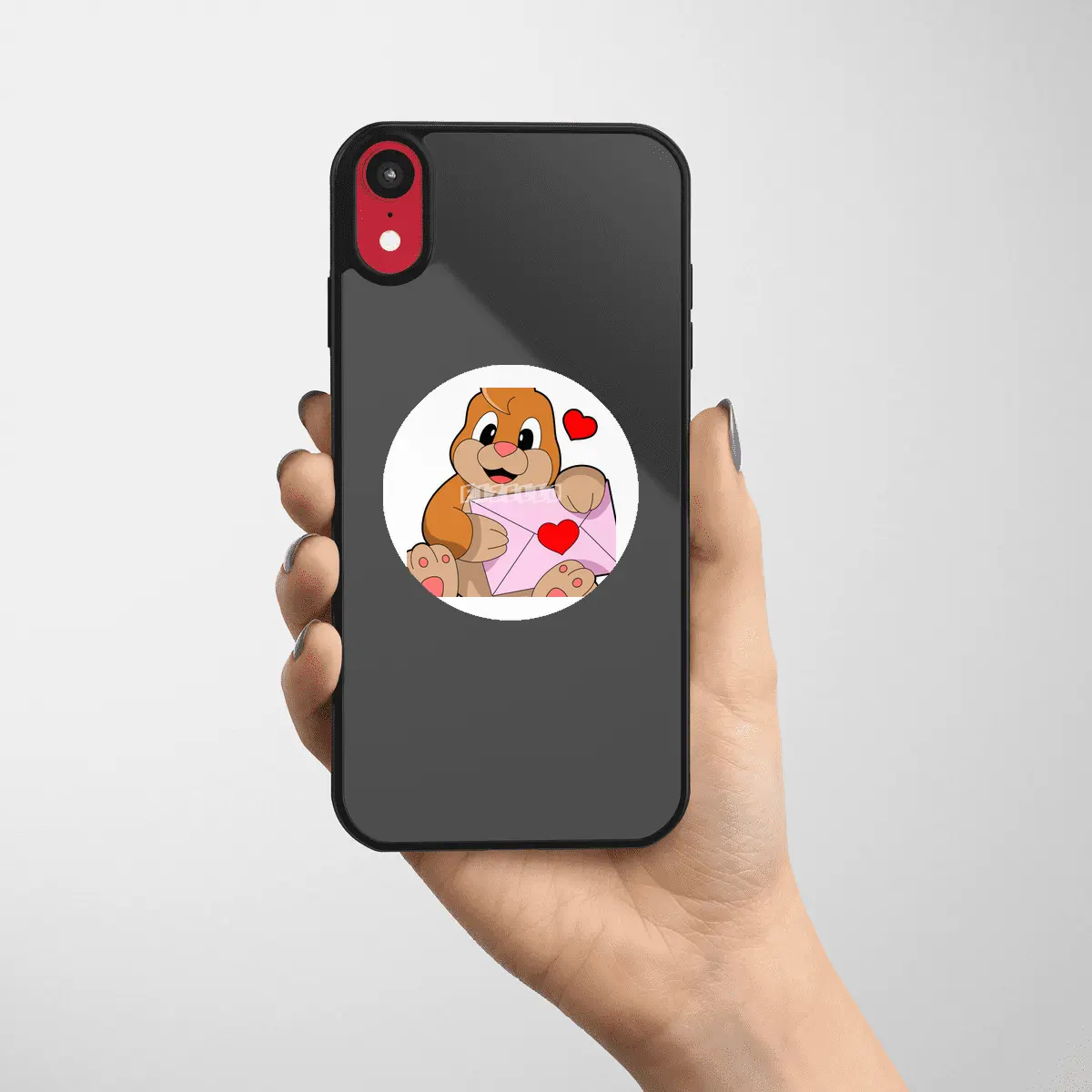 Mole with Heart Envelope Etiket