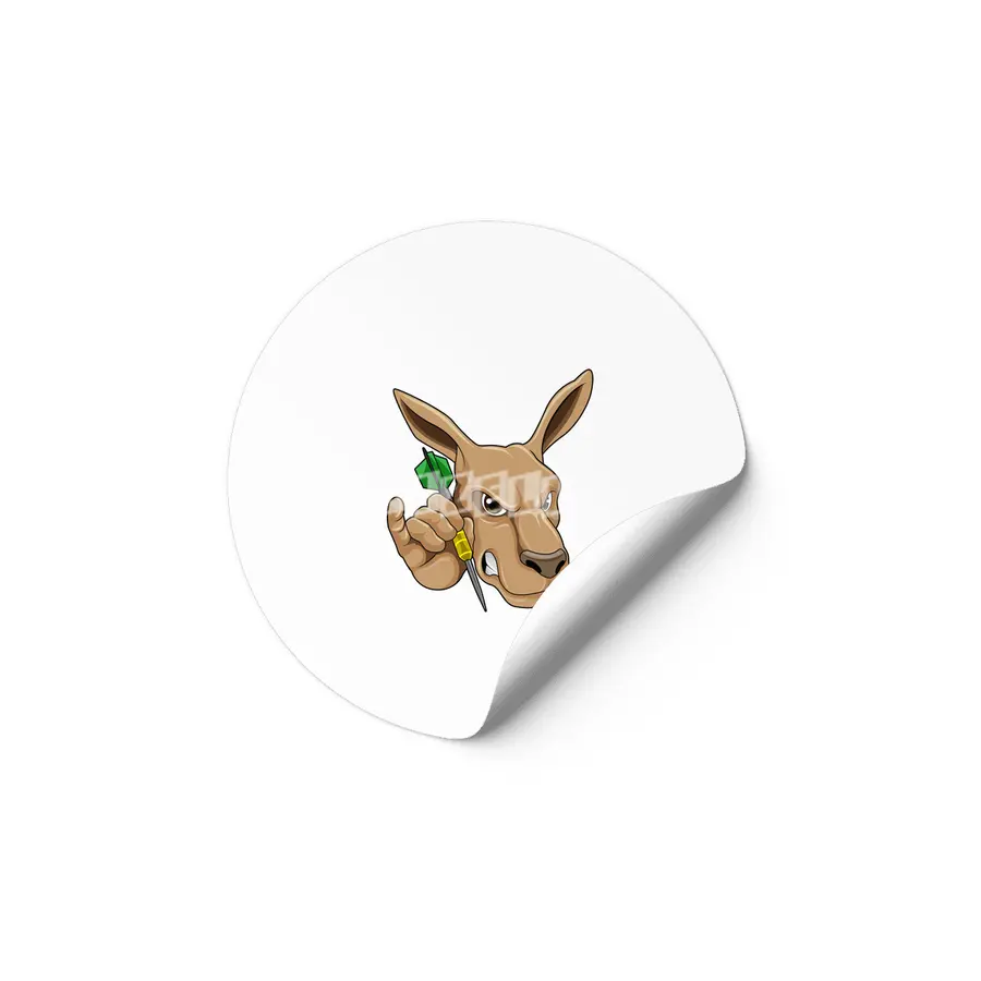 Kangaroo as Dart player with Dart Etiket