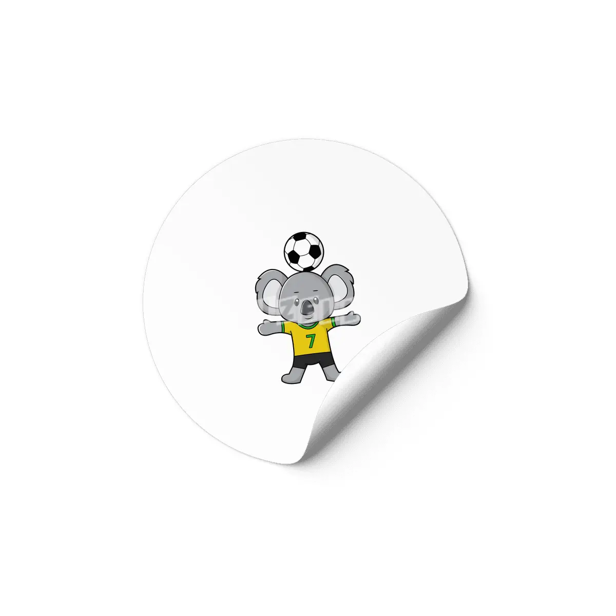Koala as Soccer player with Soccer ball Etiket