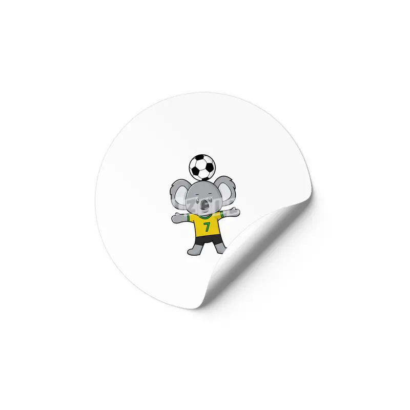 Koala as Soccer player with Soccer ball Etiket
