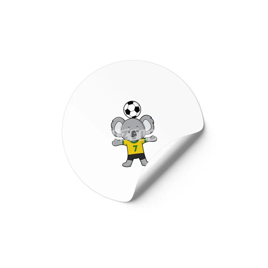 Koala as Soccer player with Soccer ball Etiket
