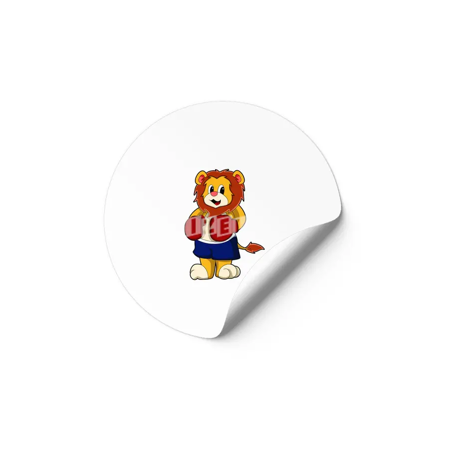 Lion as Boxer with Boxing gloves Etiket