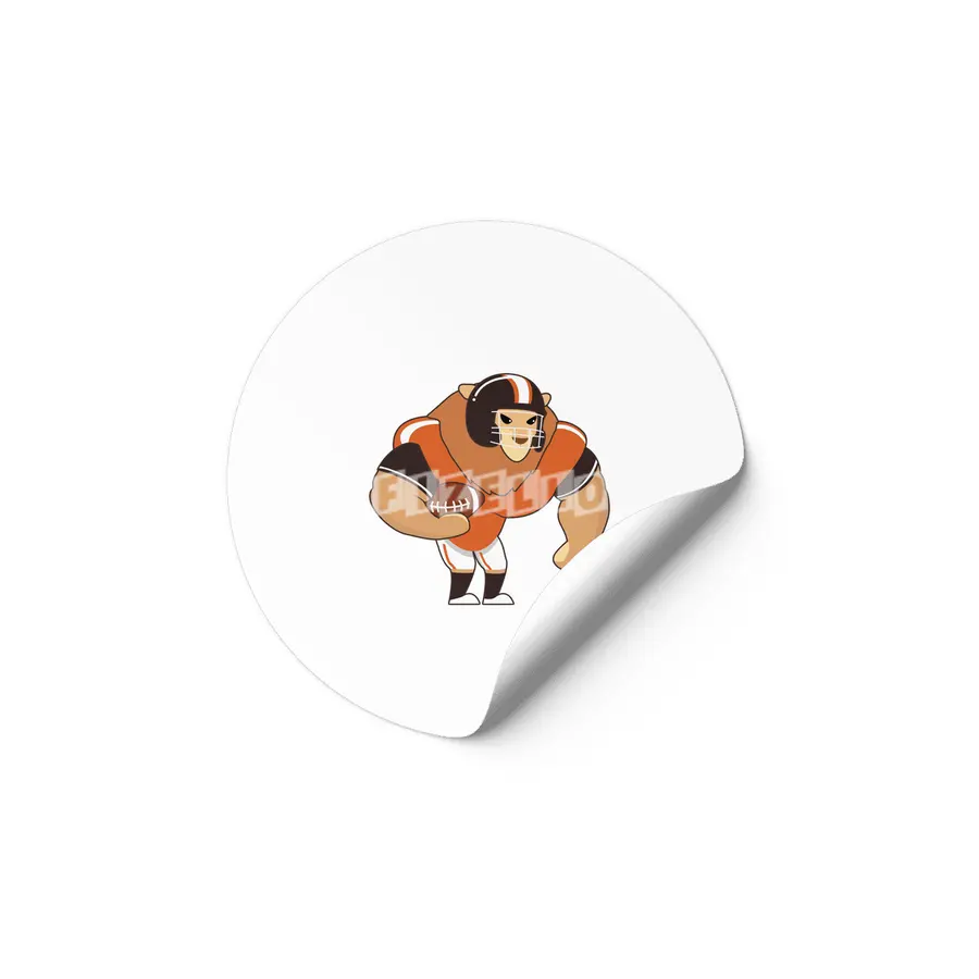 Lion as Football player with Football Etiket