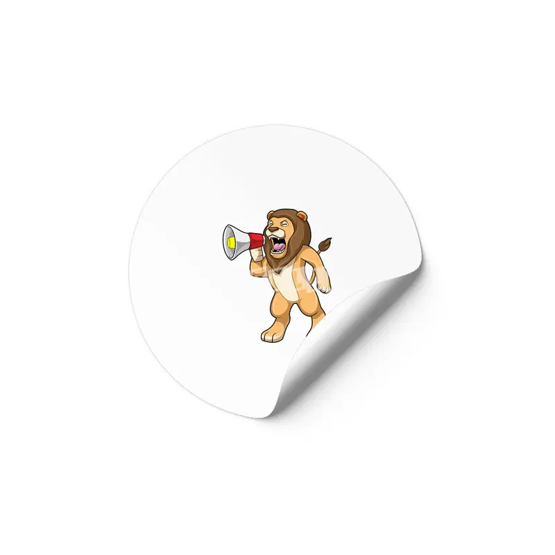 Lion with Microphone Etiket