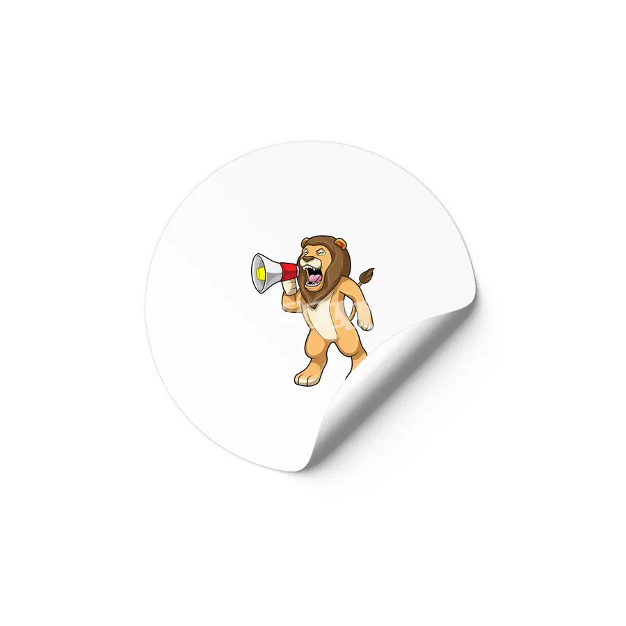 Lion with Microphone Etiket