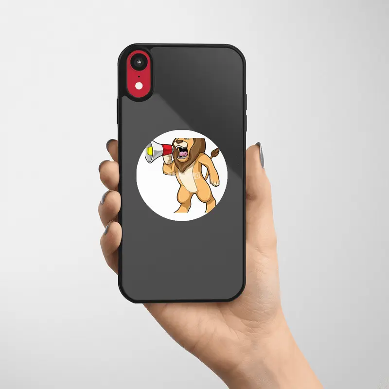 Lion with Microphone Etiket