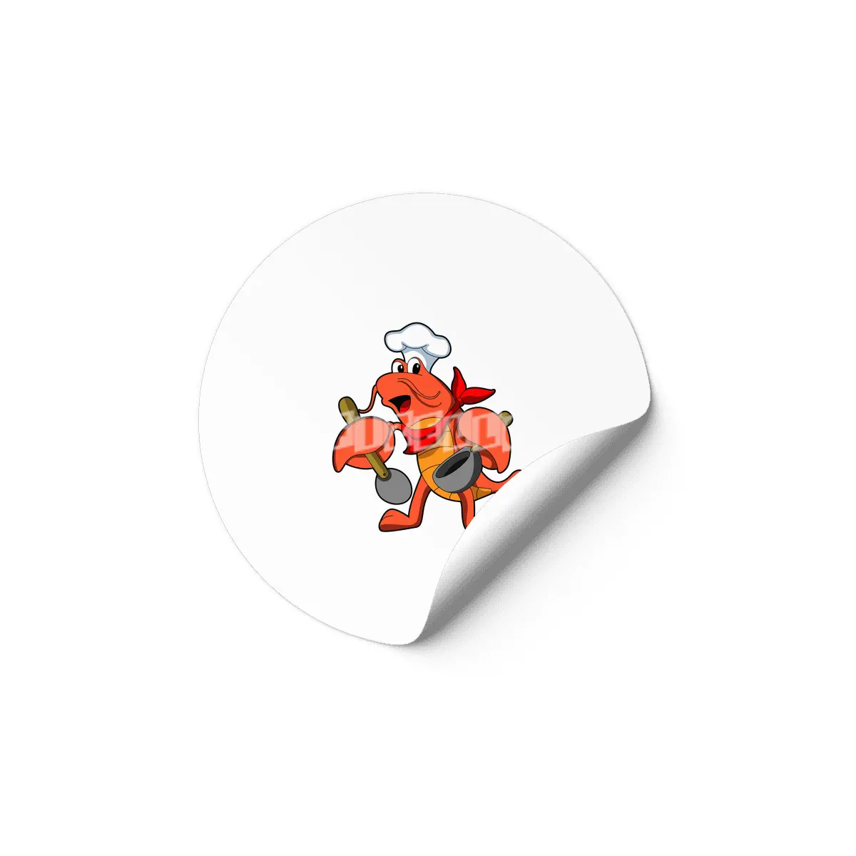Lobster as Chef with Wooden spoon Etiket