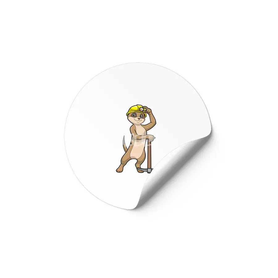 Meerkat as Miner with Pickaxe Etiket