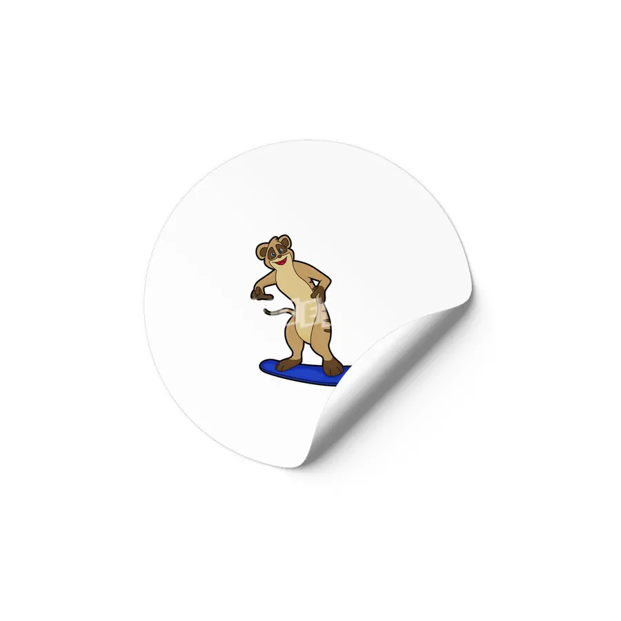 Meerkat as Snowboarder with Snowboard Etiket