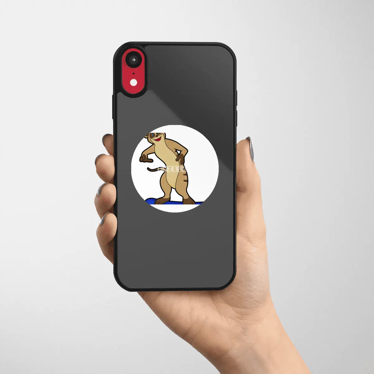 Meerkat as Snowboarder with Snowboard Etiket