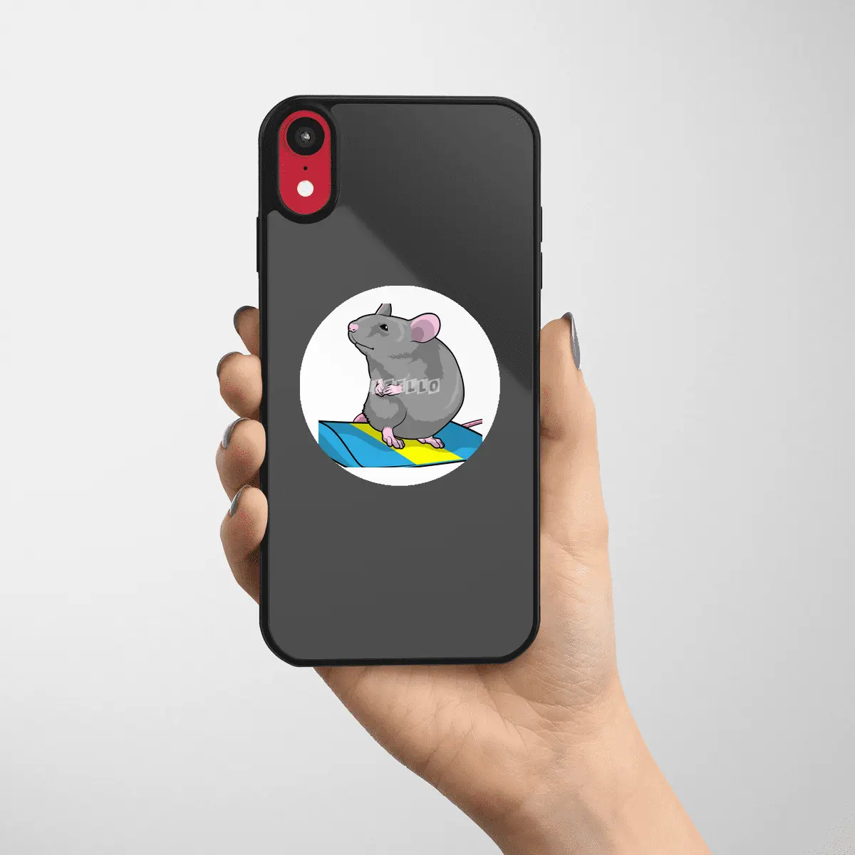 Mouse as Snowboarder with Snowboard Etiket
