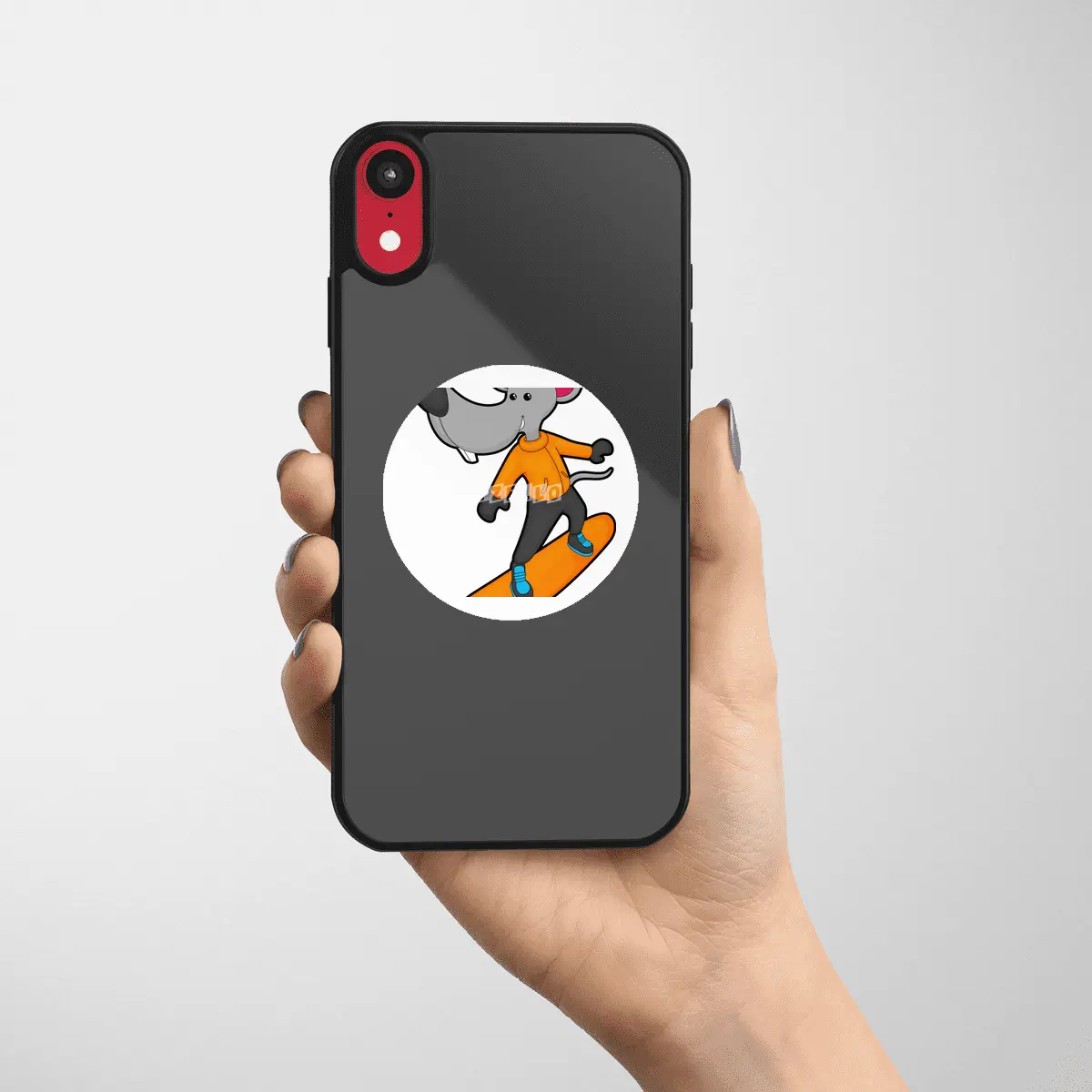 Mouse as Snowboarder with Snowboard Etiket