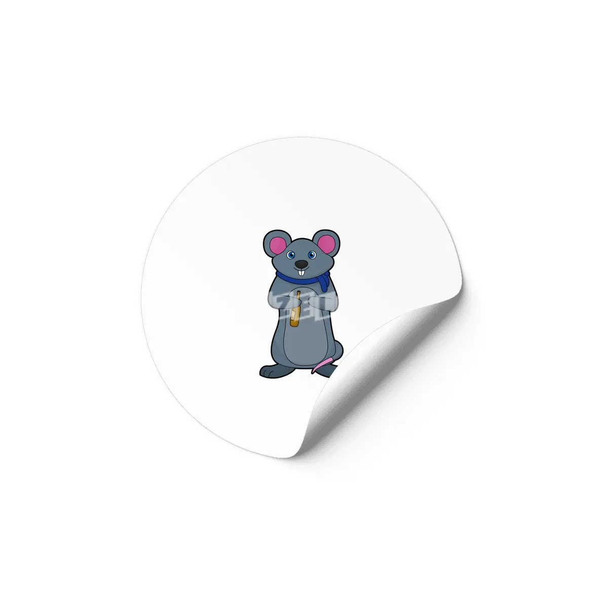 Mouse with Beer bottle Etiket