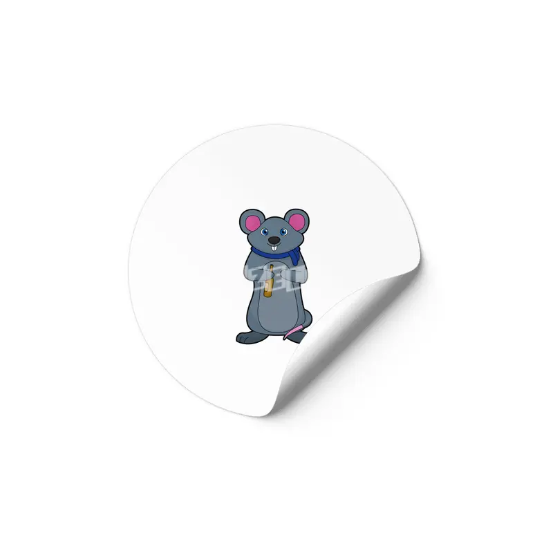 Mouse with Beer bottle Etiket