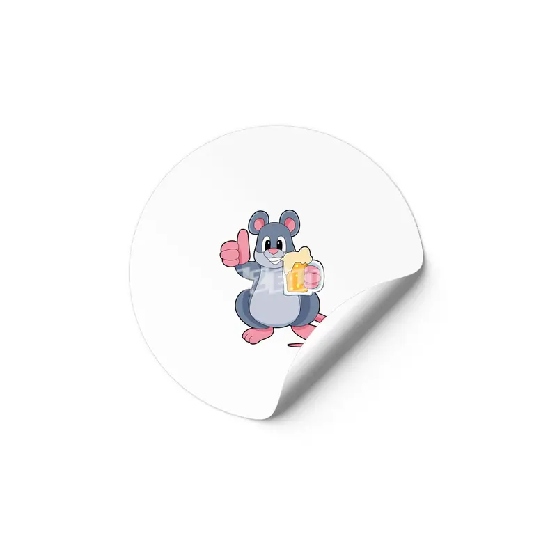 Mouse with Glass of Beer Etiket