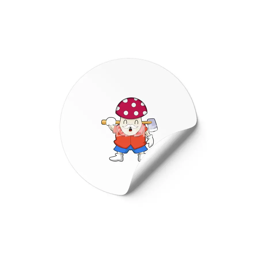 Mushroom as Farmer with Axe Etiket