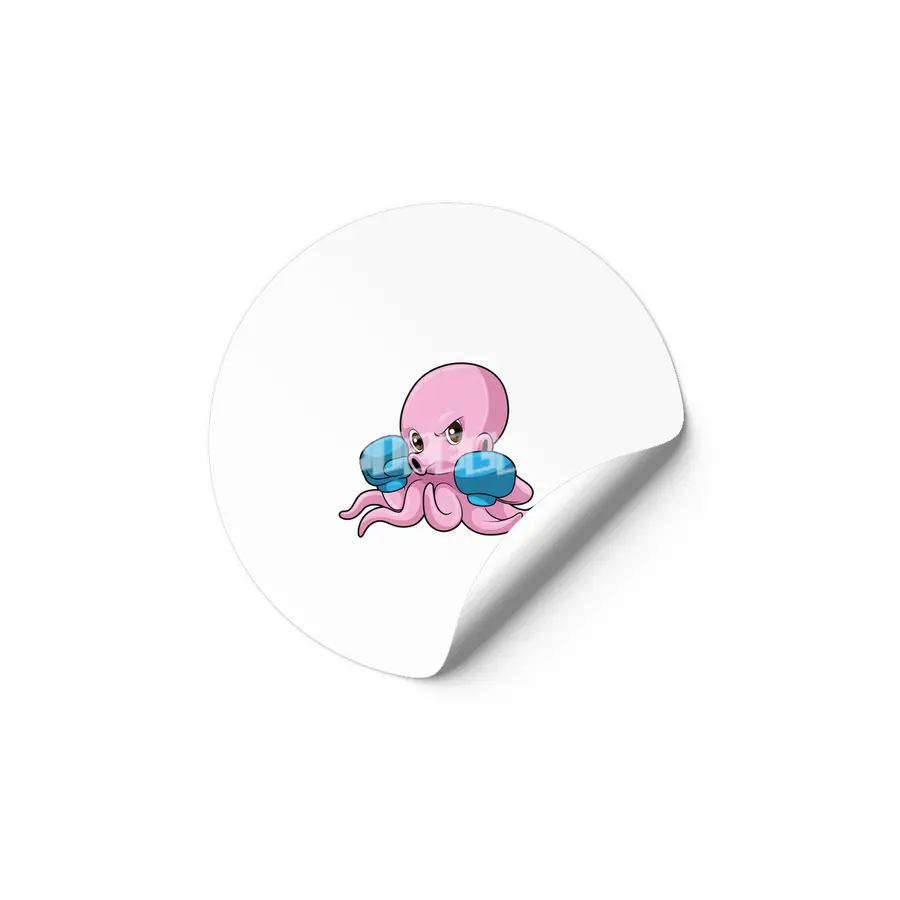 Octopus as Boxer with Boxing gloves Etiket