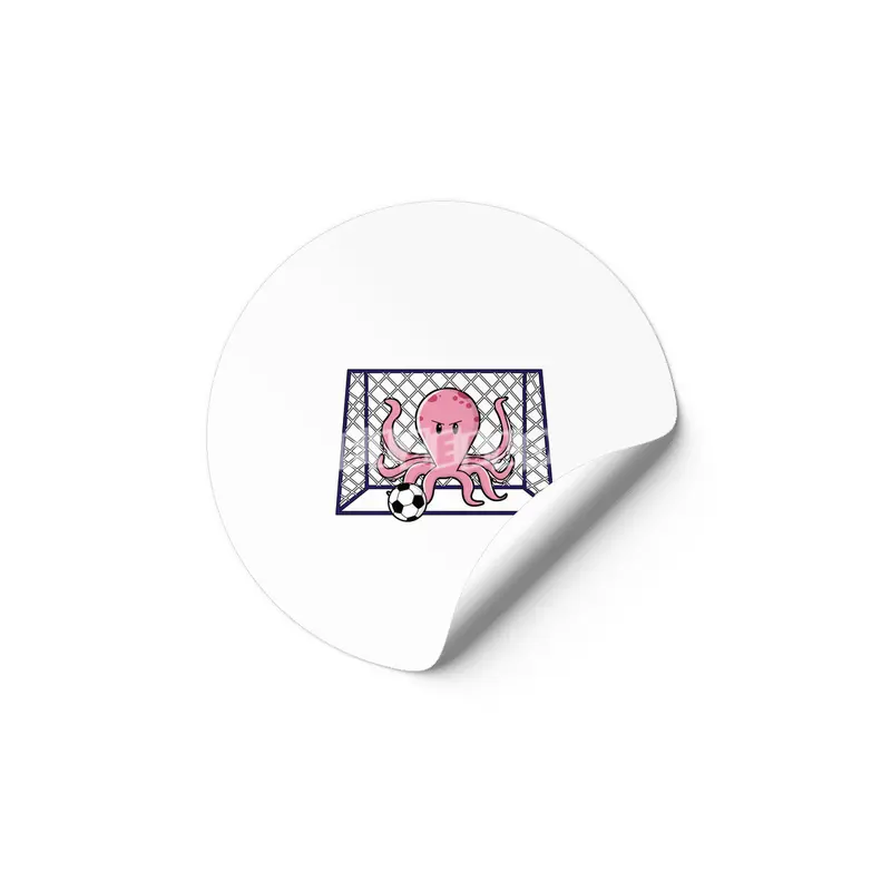 Octopus as Goalkeeper with Soccer ball Etiket