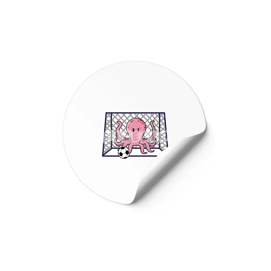 Octopus as Goalkeeper with Soccer ball Etiket